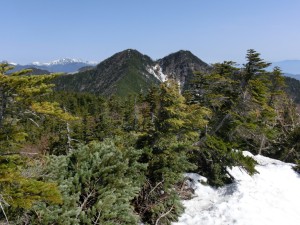 笊ヶ岳と白根三山